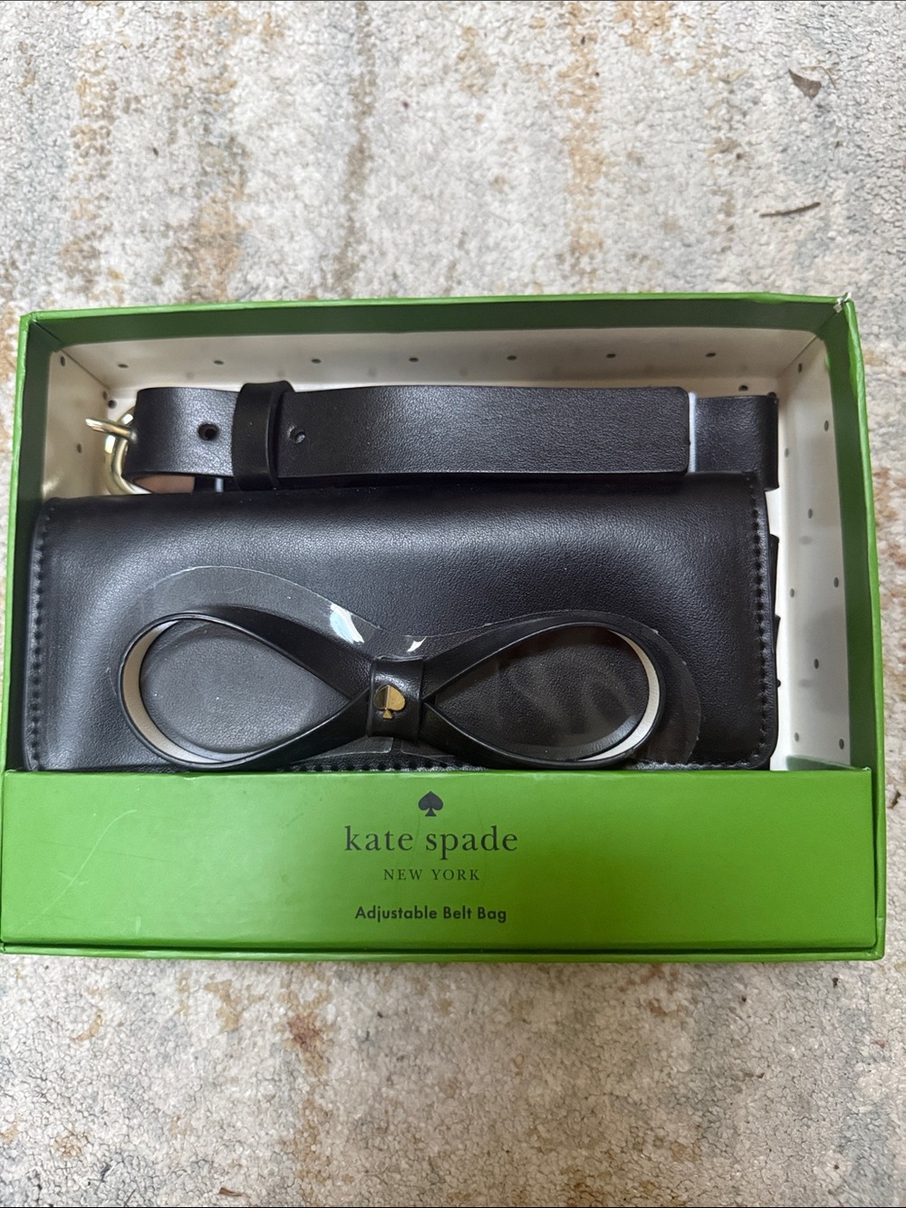 kate spade Black Leather Belt Bag with Bow Detail